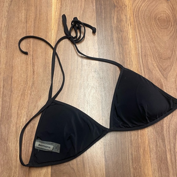 Simons Black Triangle String Bikini Top - Picture 4 of 7